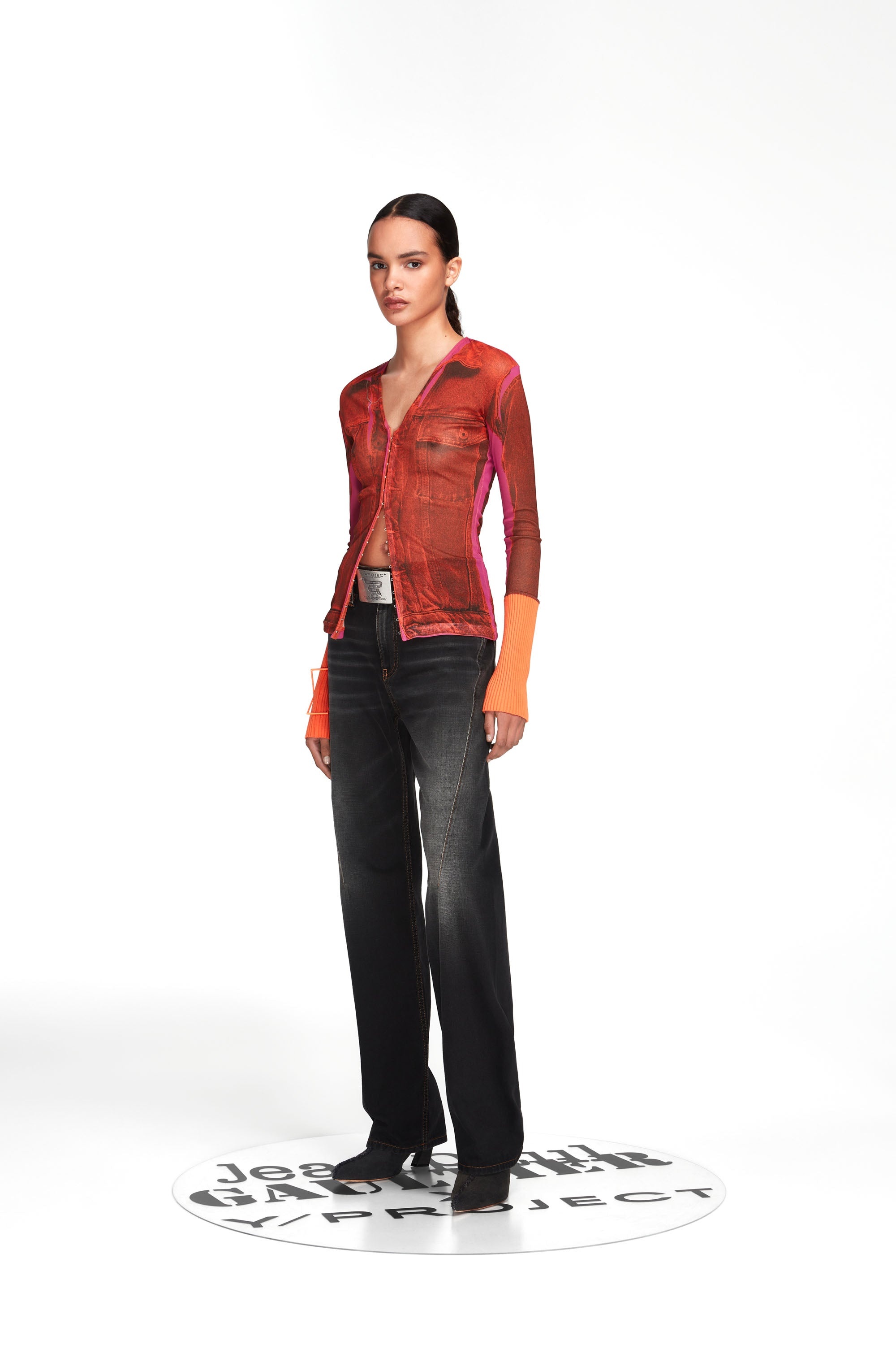 Trompe L'oeil Denim Hook and Eye Top - 4