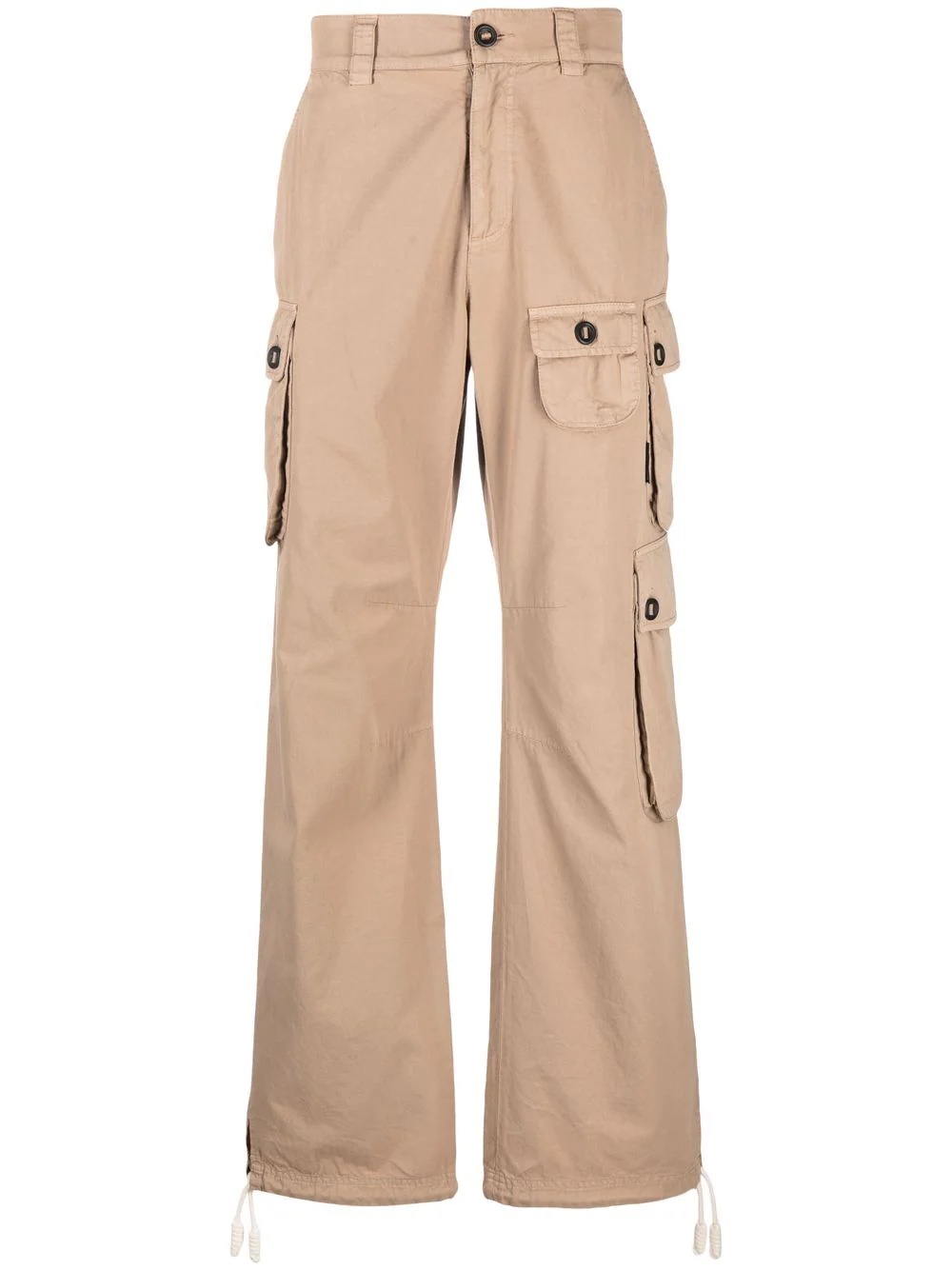 pocket-detail straight-leg trousers - 1