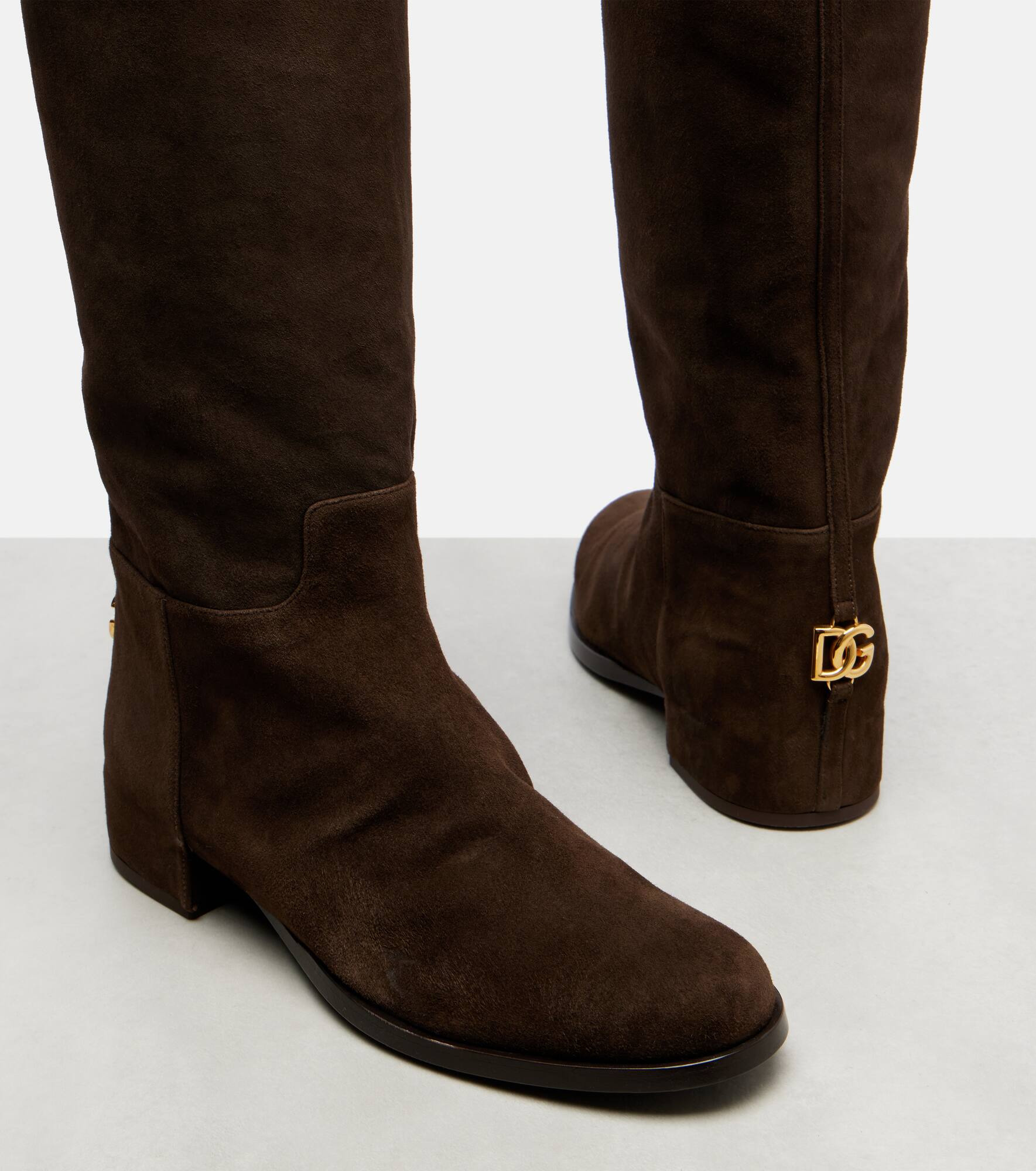 Suede over-the-knee boots - 5