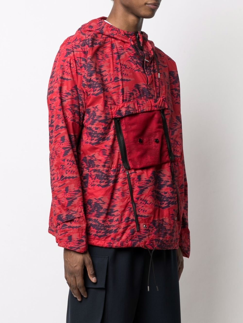 abstract print hooded jacket - 3