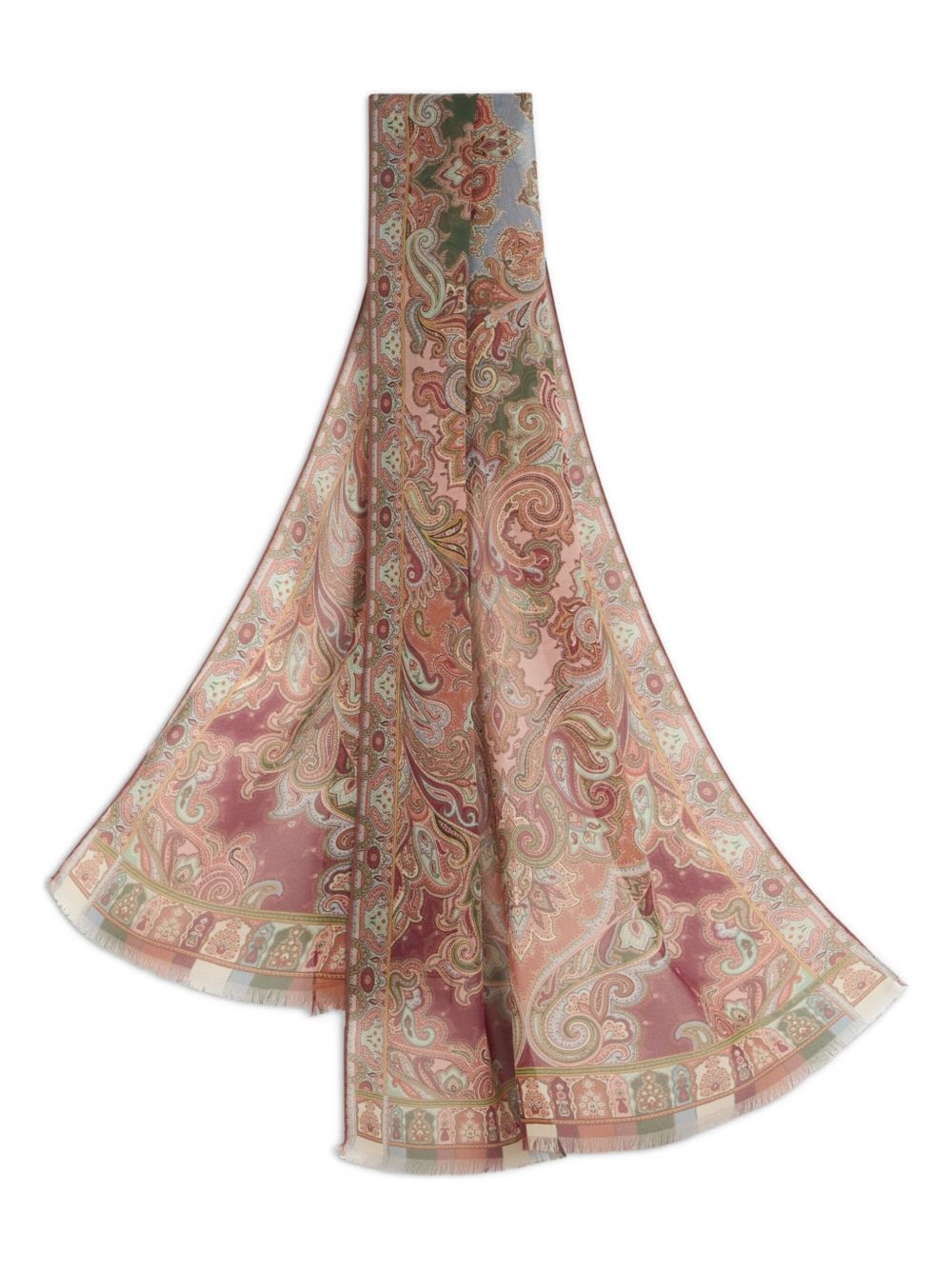 paisley-print silk scarf - 2