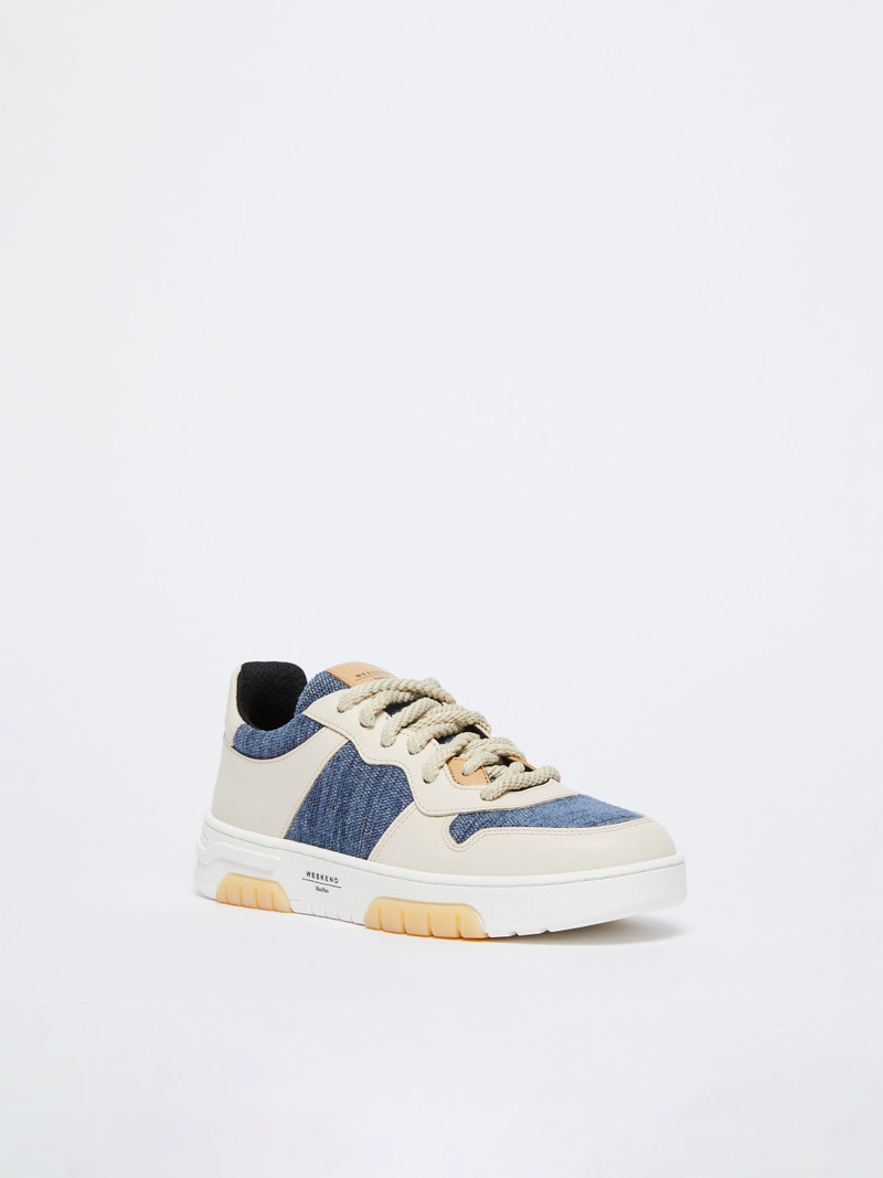 Max Mara GIRANTE Cotton and leather sneakers outlook