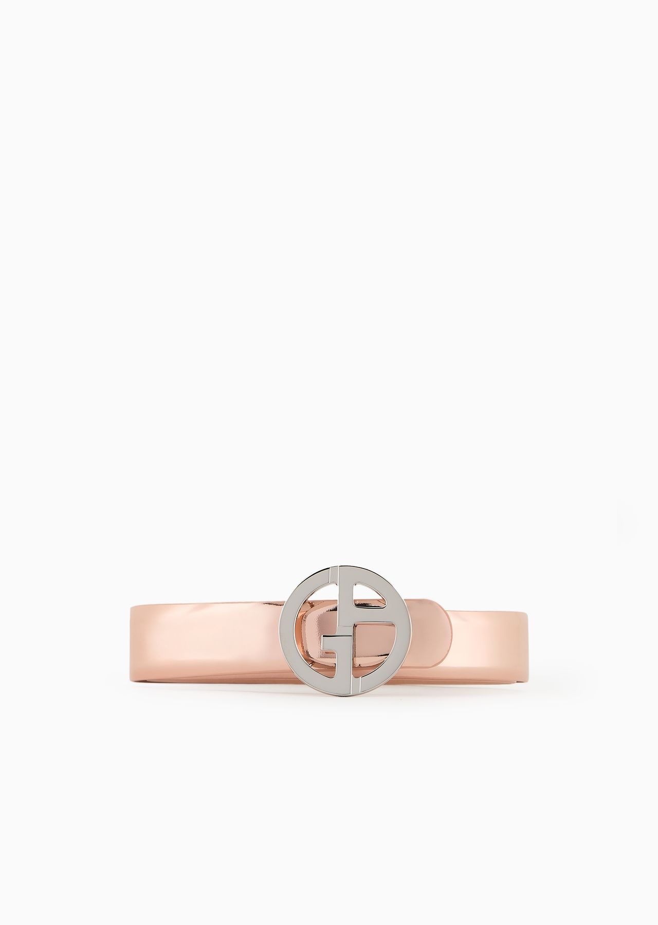 Lamé-leather belt with GA logo - 1