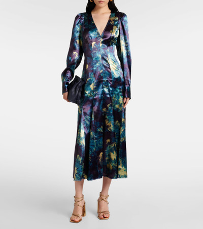 ULLA JOHNSON Azrou floral satin maxi dress outlook