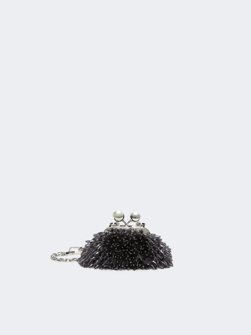 ALFIO Mini Pasticcino Bag in satin with rhinestones - BLACK 1