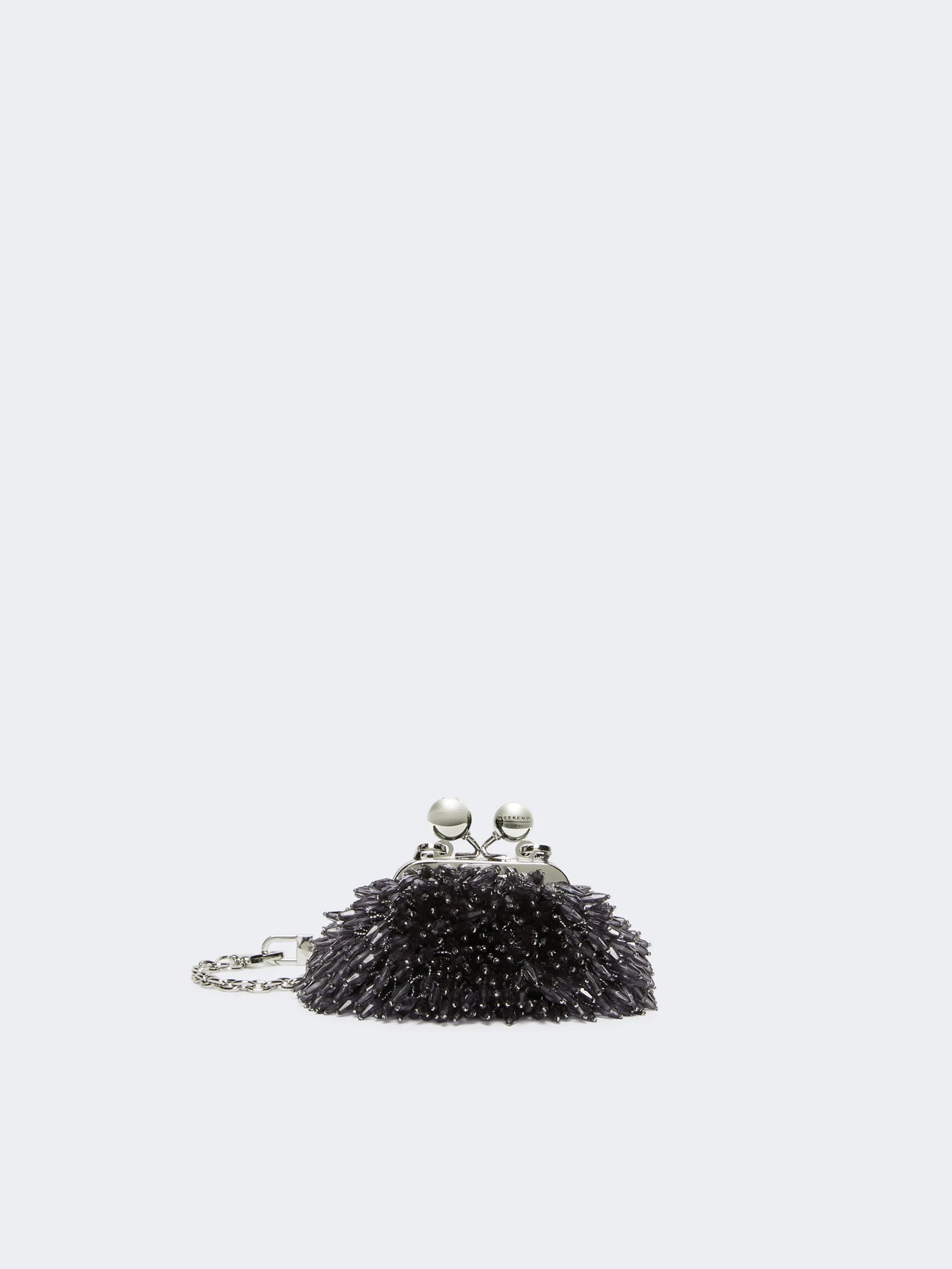 Mini Pasticcino Bag in satin with rhinestones - BLACK - 1