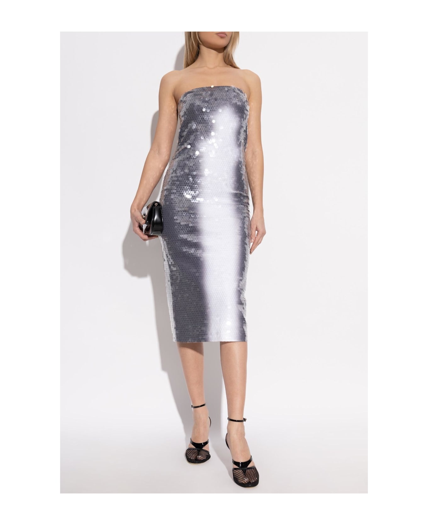 パーティードレス SPORTMAX STEMMA - Jersey dress with sequins Sportmax Stemma Jersey Dress With Sequins in Grey | Lyst Canada