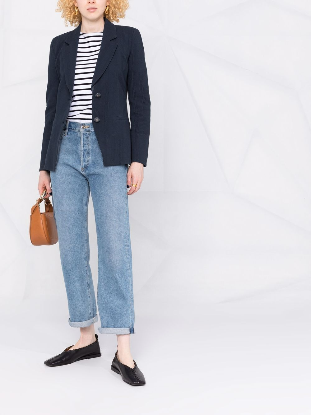 single-breasted twill jacket - 2