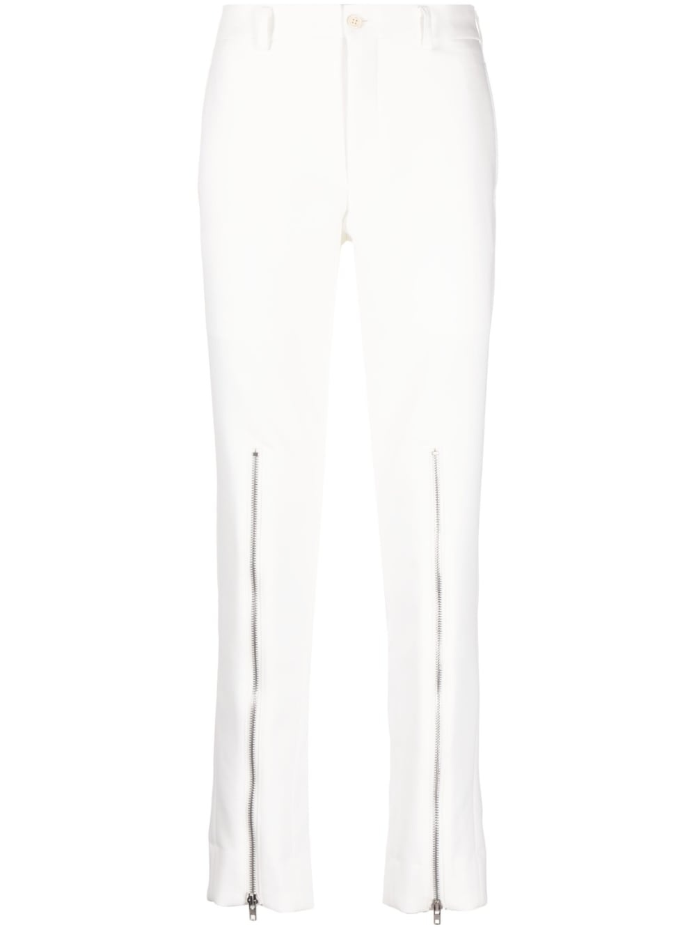 decorative zip-detailing low-rise trousers - 1