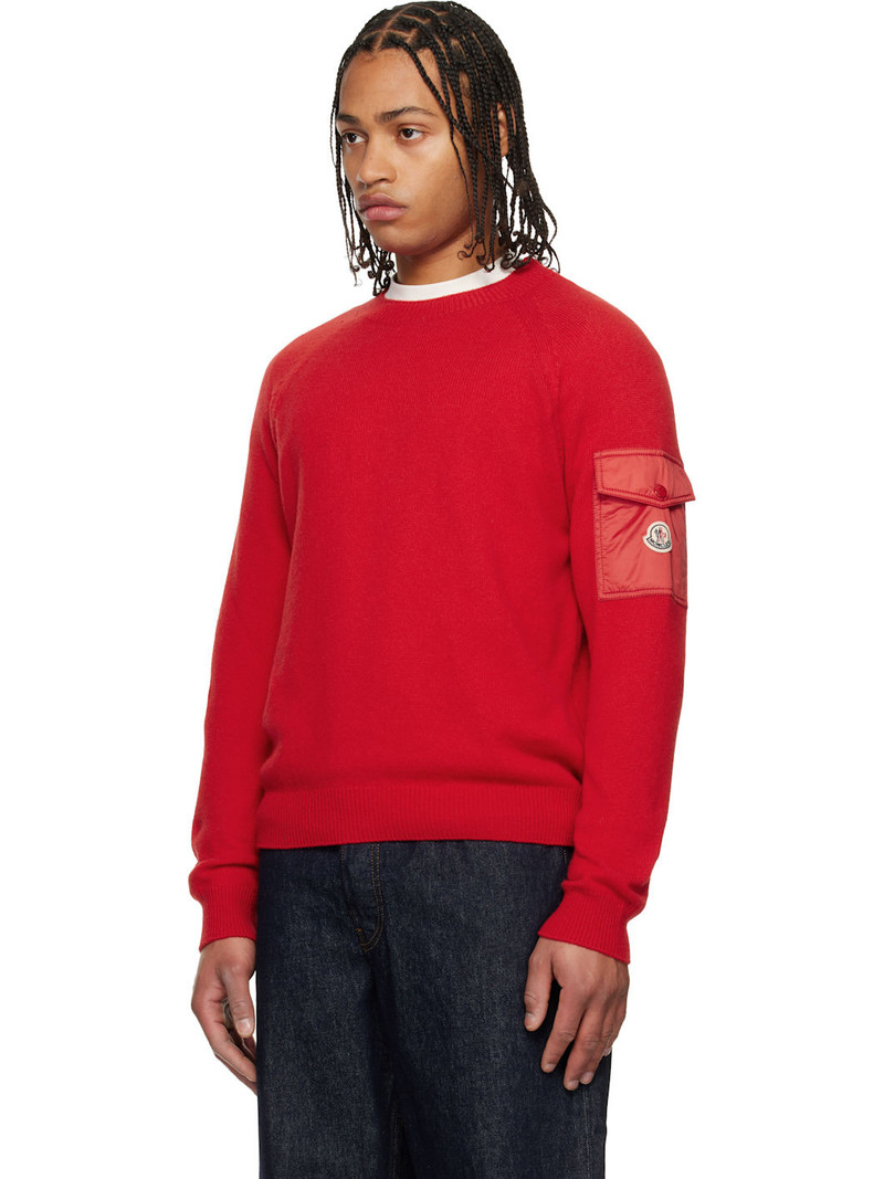 Moncler Red Mouliné Wool & Cashmere Sweater outlook