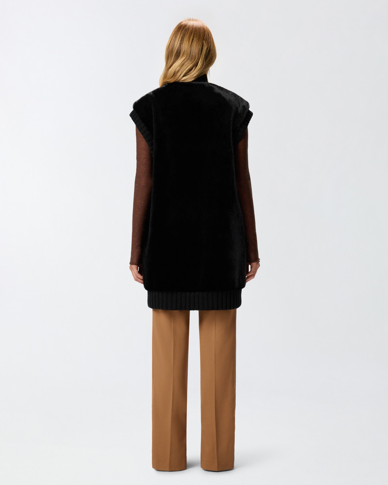 LONG FAUX FUR GILET 4