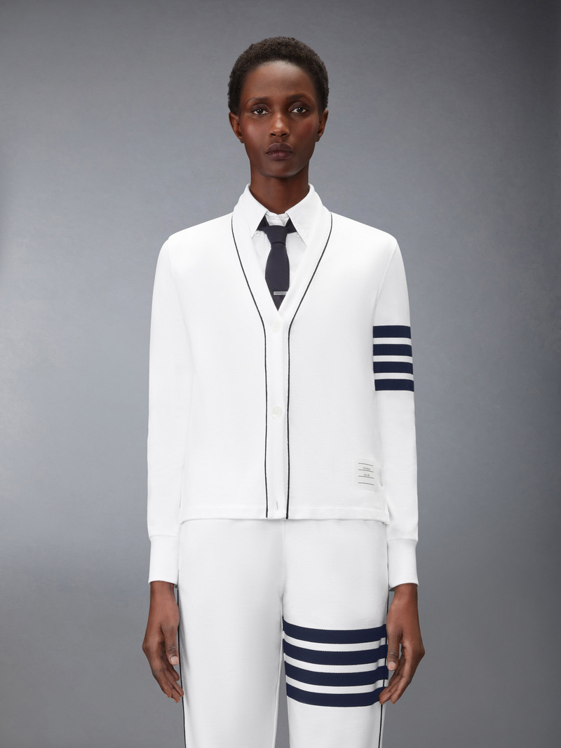 Thom Browne LOOPBACK PIPING 4-BAR CARDIGAN outlook