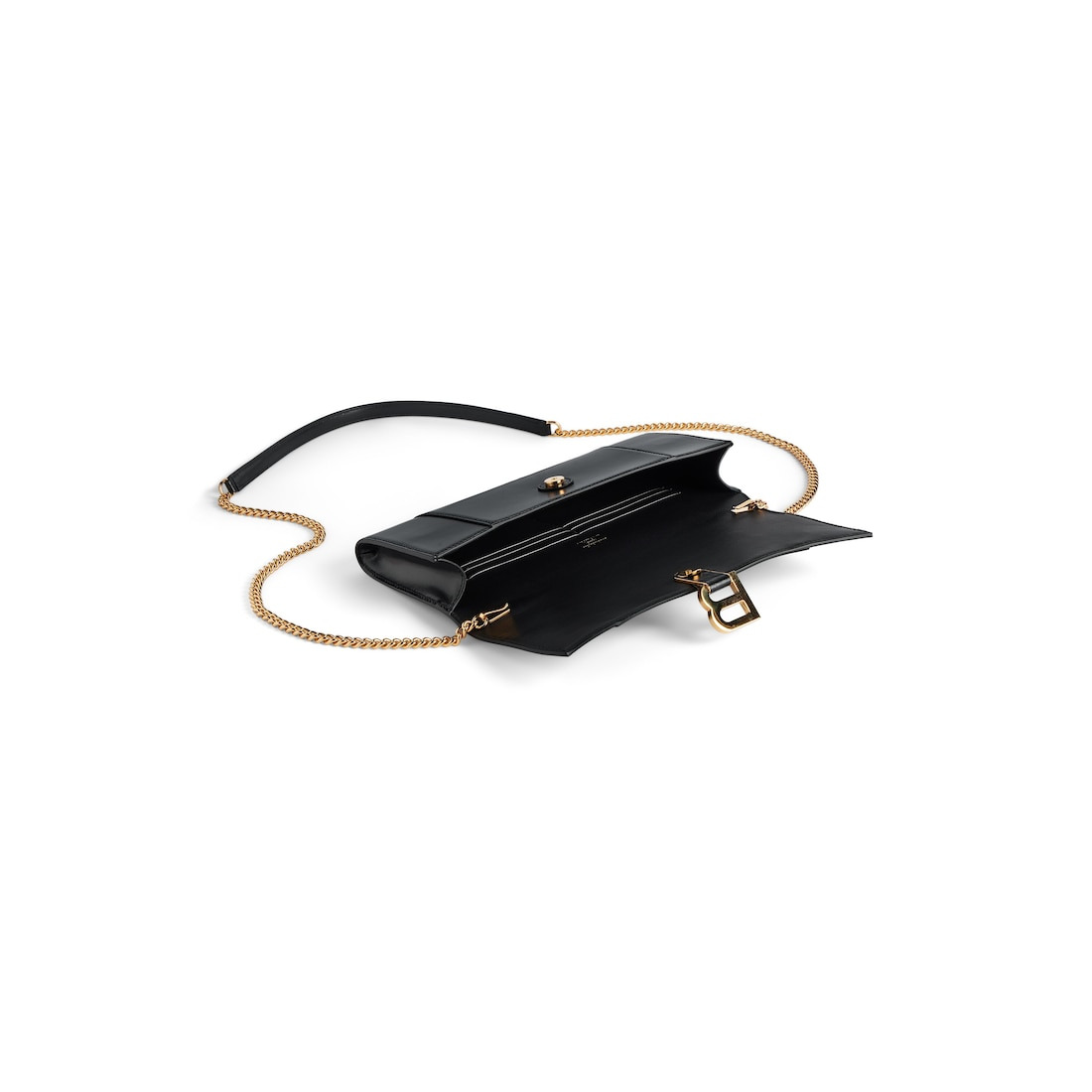 Women's Hourglass Pochette With Chain  in Black - 5