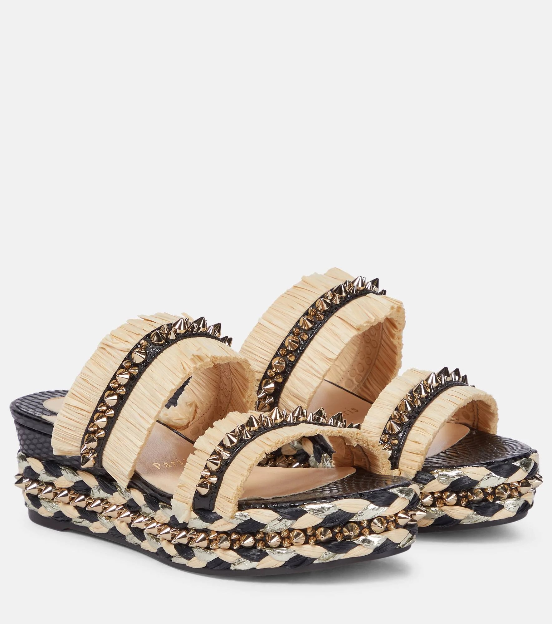 Voltinoudou raffia wedge sandals - 1