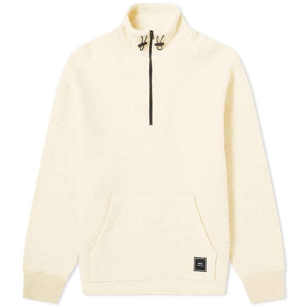 AMI Quarter Zip Patch Logo Wool Sweat - 1