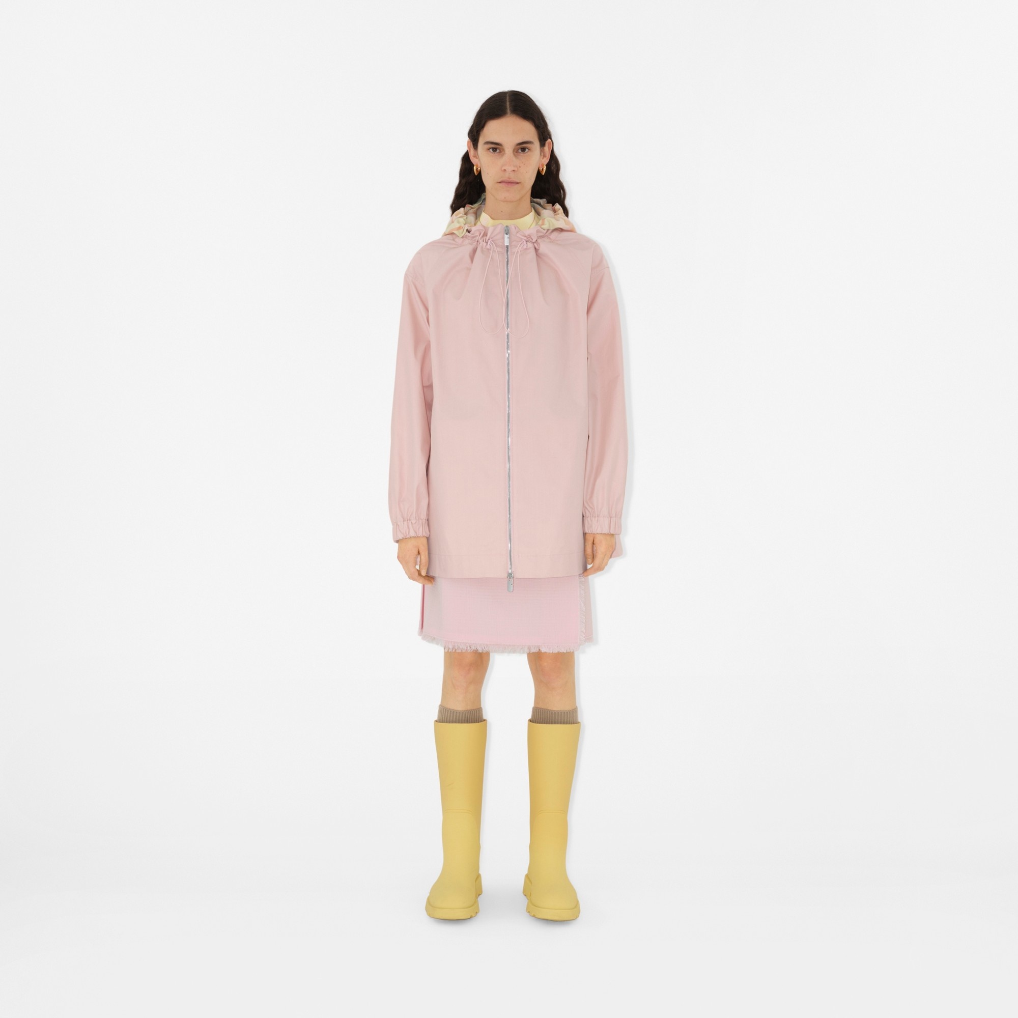Check Hood Gabardine Parka - 2