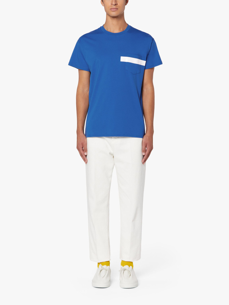 Mackintosh STRIPE BLUE COTTON T-SHIRT | GJM-213 outlook