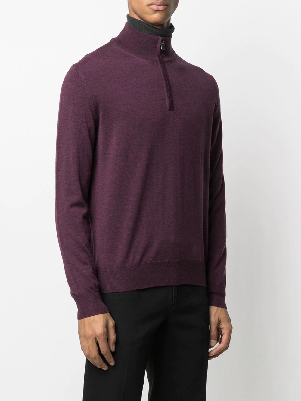 zipped funnel-neck pullover - 3