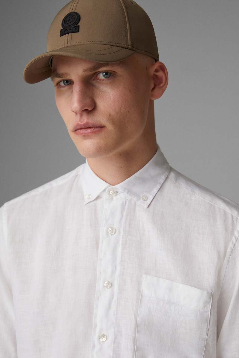 Lykos Short-sleeved linen shirt in White 4