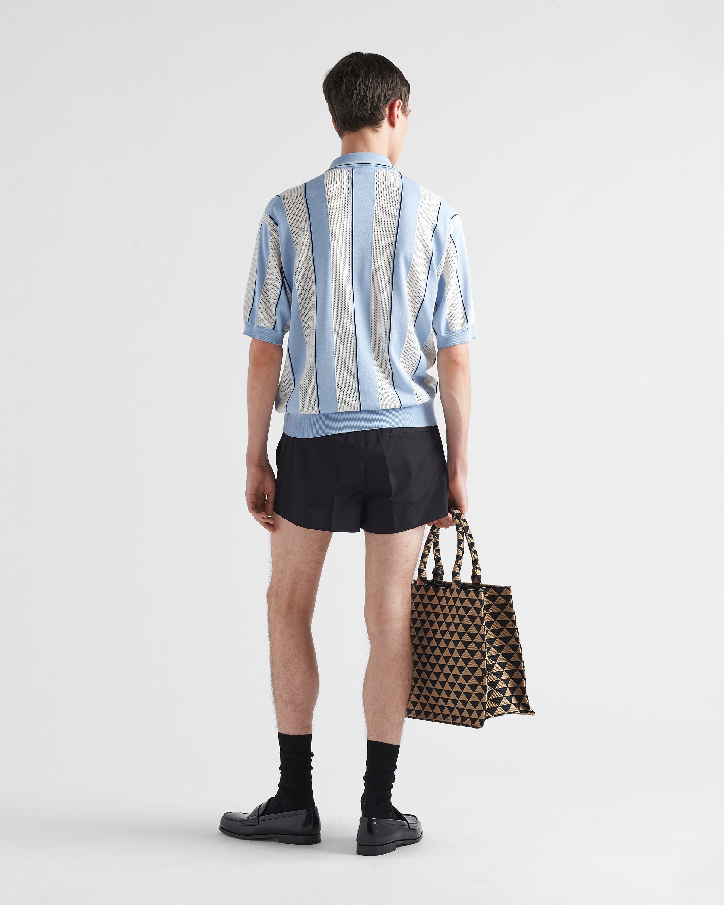 Silk and cotton intarsia polo shirt - 5