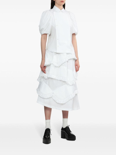 Noir Kei Ninomiya off-centre-fastening cotton shirt outlook