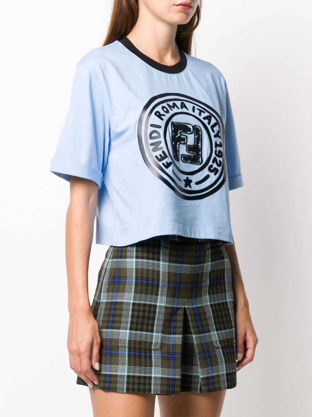 logo-print cropped T-shirt - 3