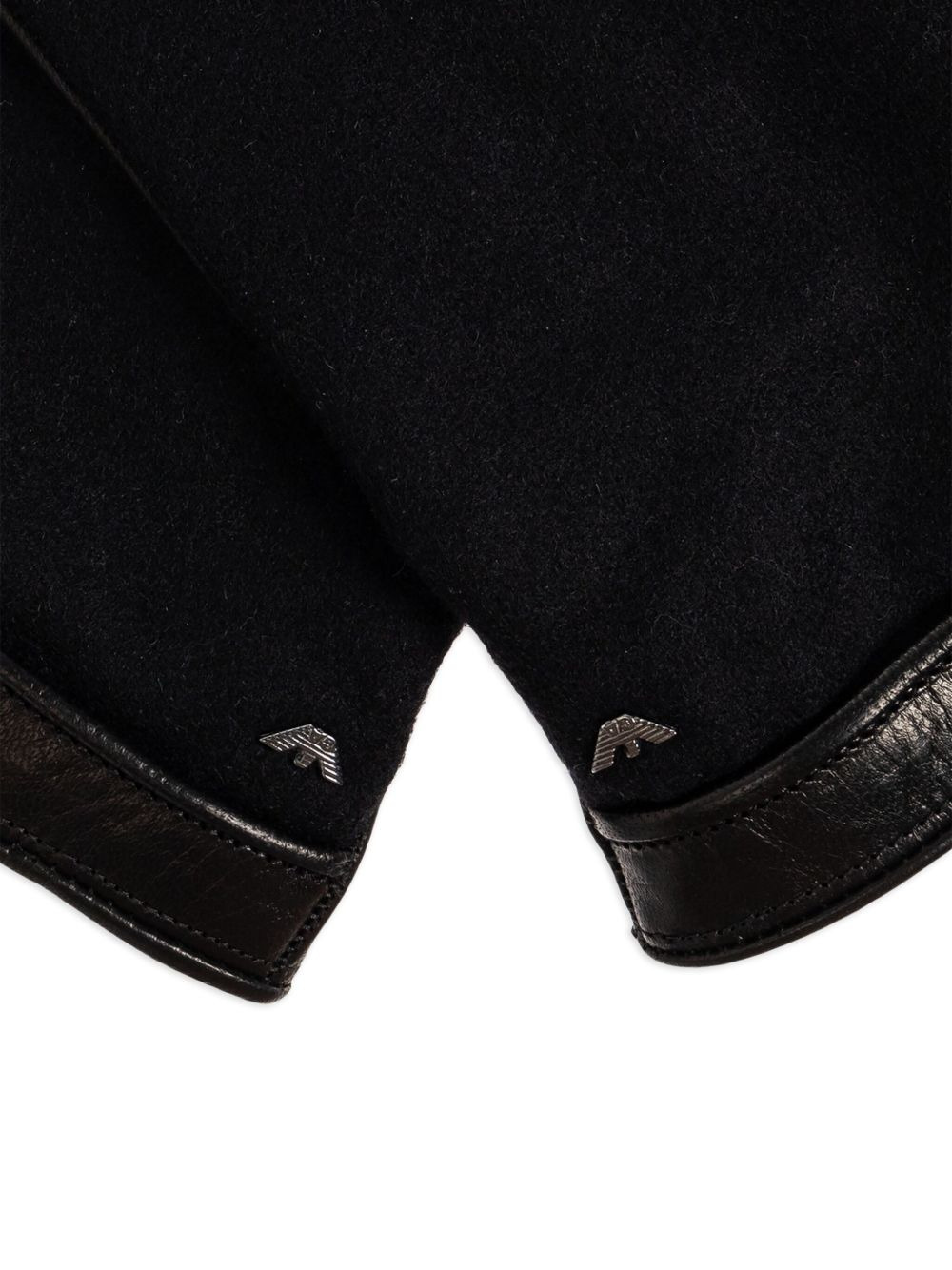 leather-trimmed wool gloves - 3
