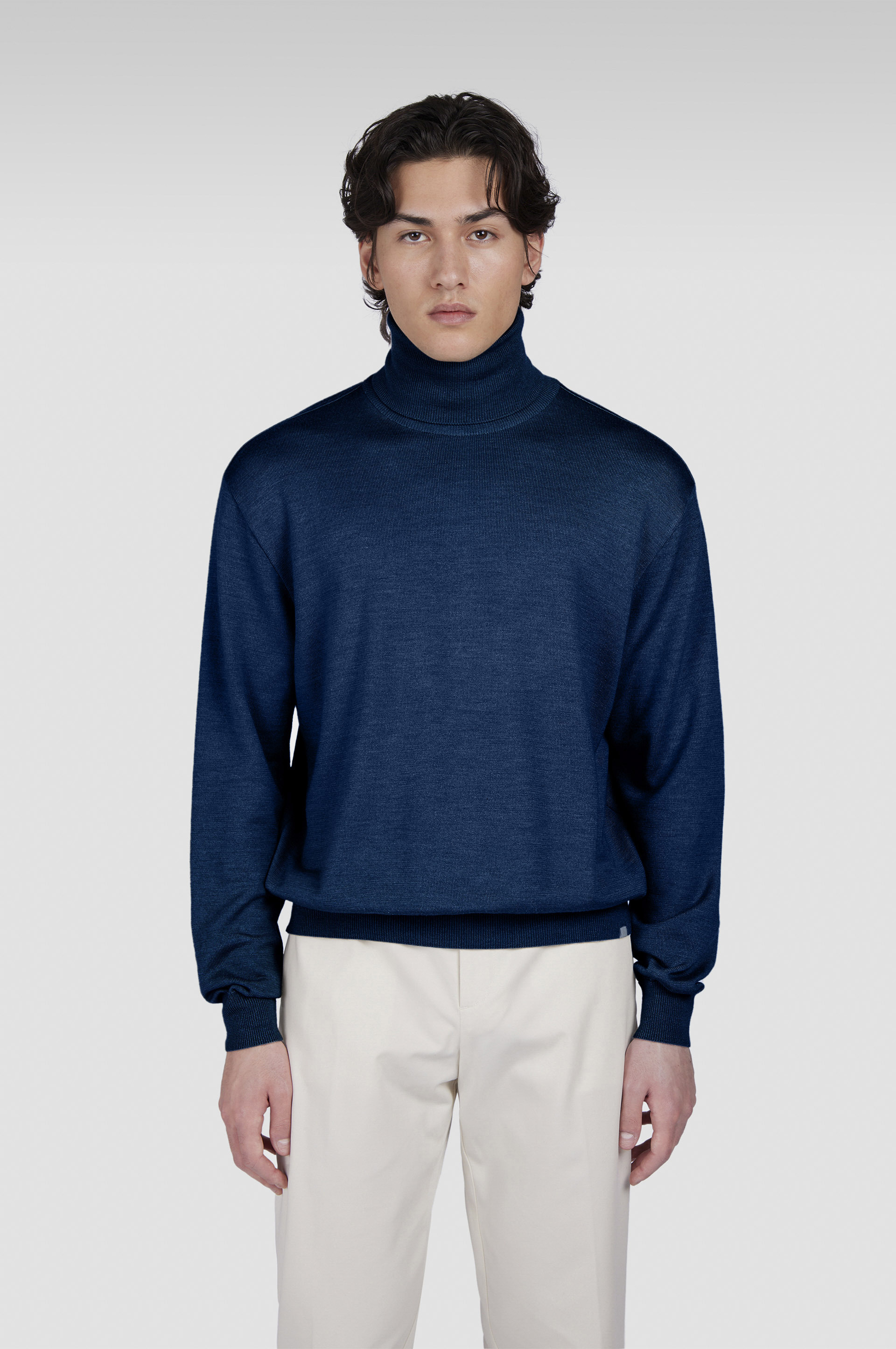 WOOL AND SILK TURTLENECK SWEATER - 6