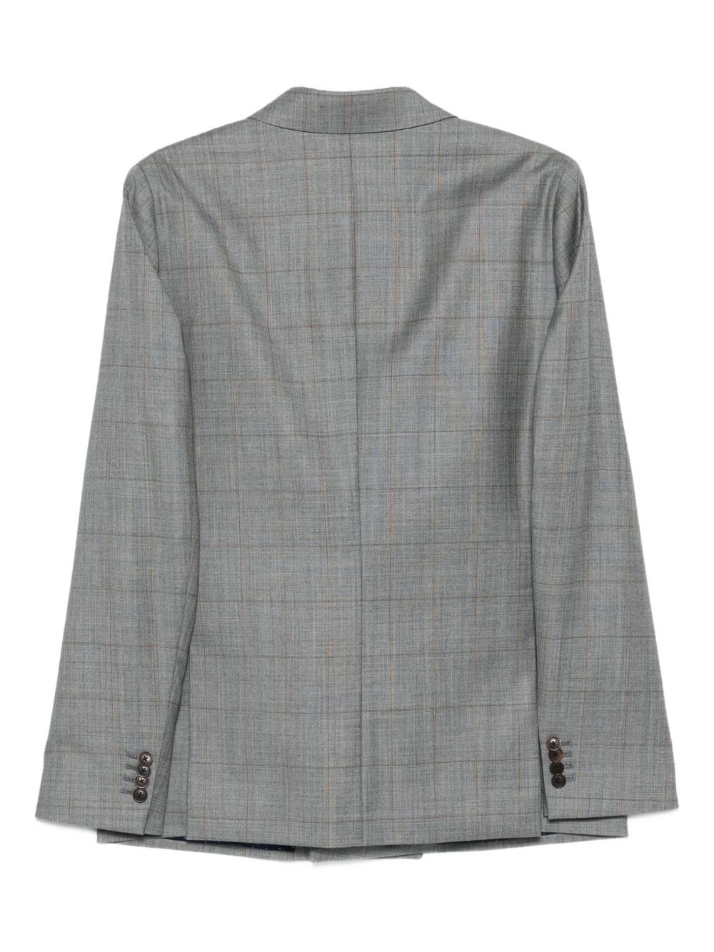 checked double-breasted blazer - 2