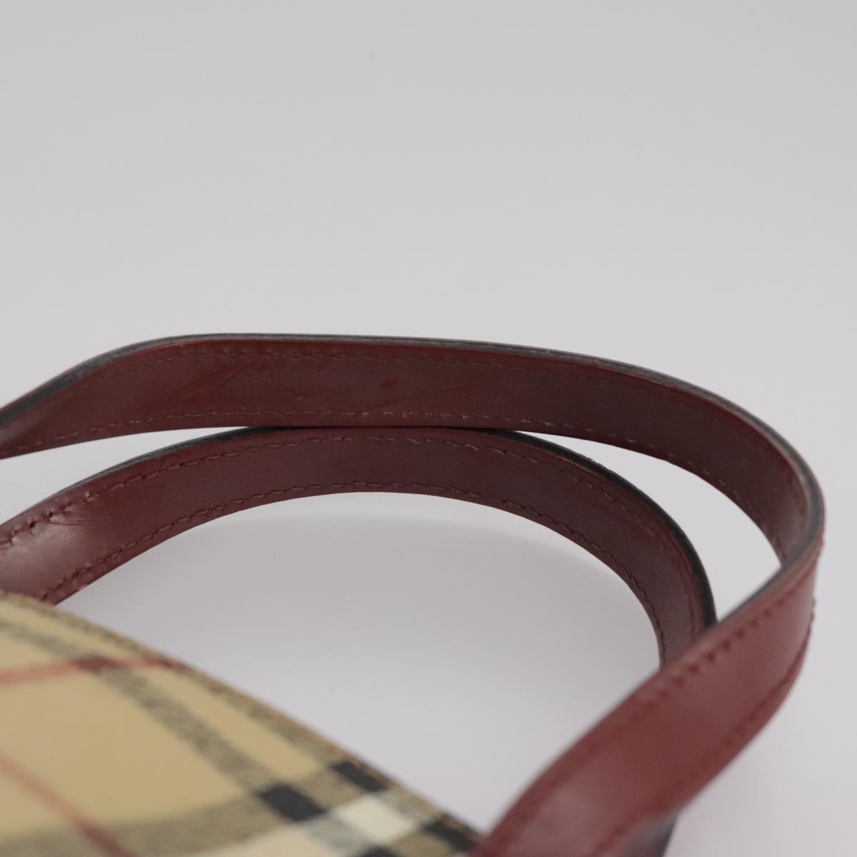 Burberry Nova Check Hand Bag Pvc Leather Beige - 8