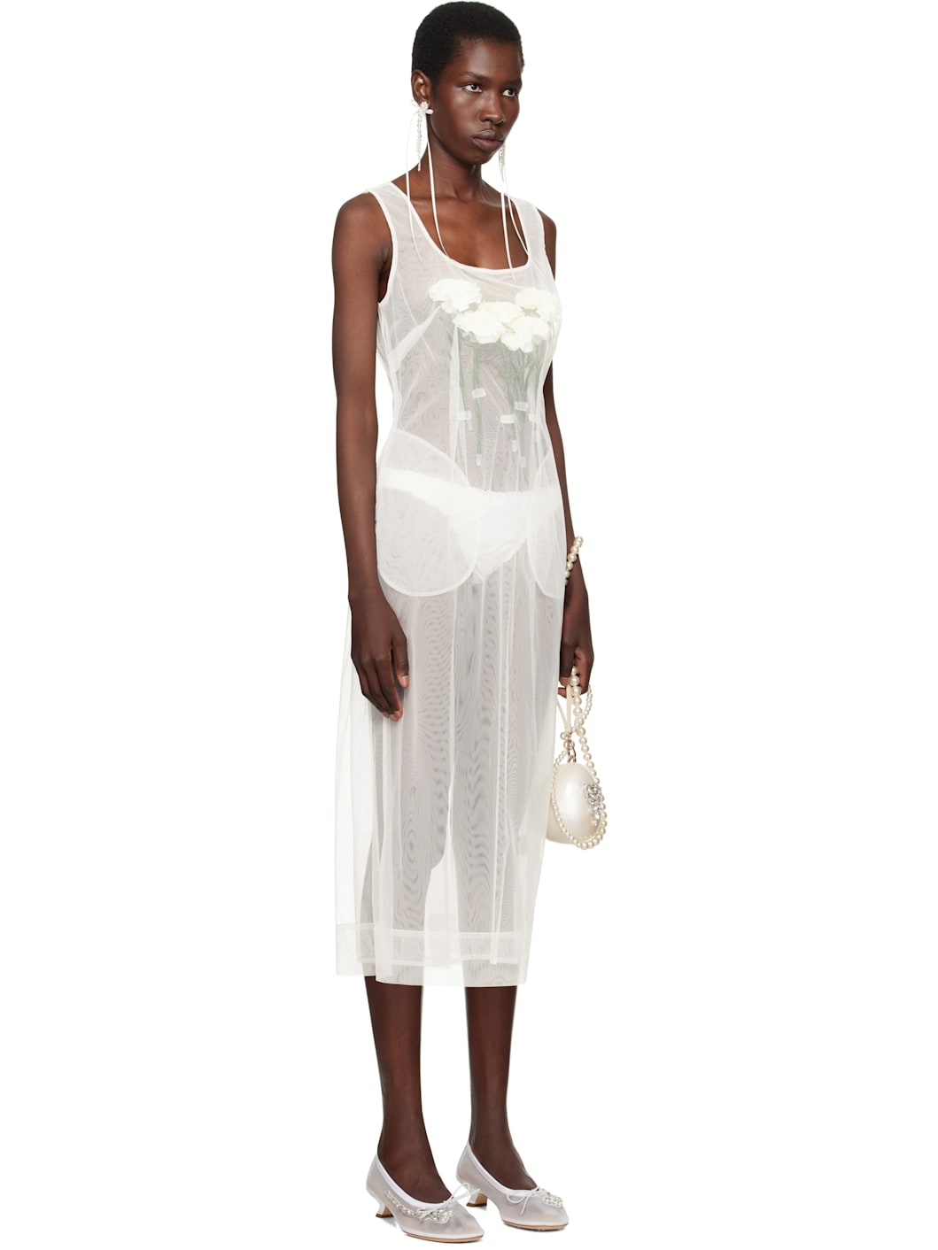 SSENSE Exclusive Bridal Capsule Carnation Dart Midi Dress - 2