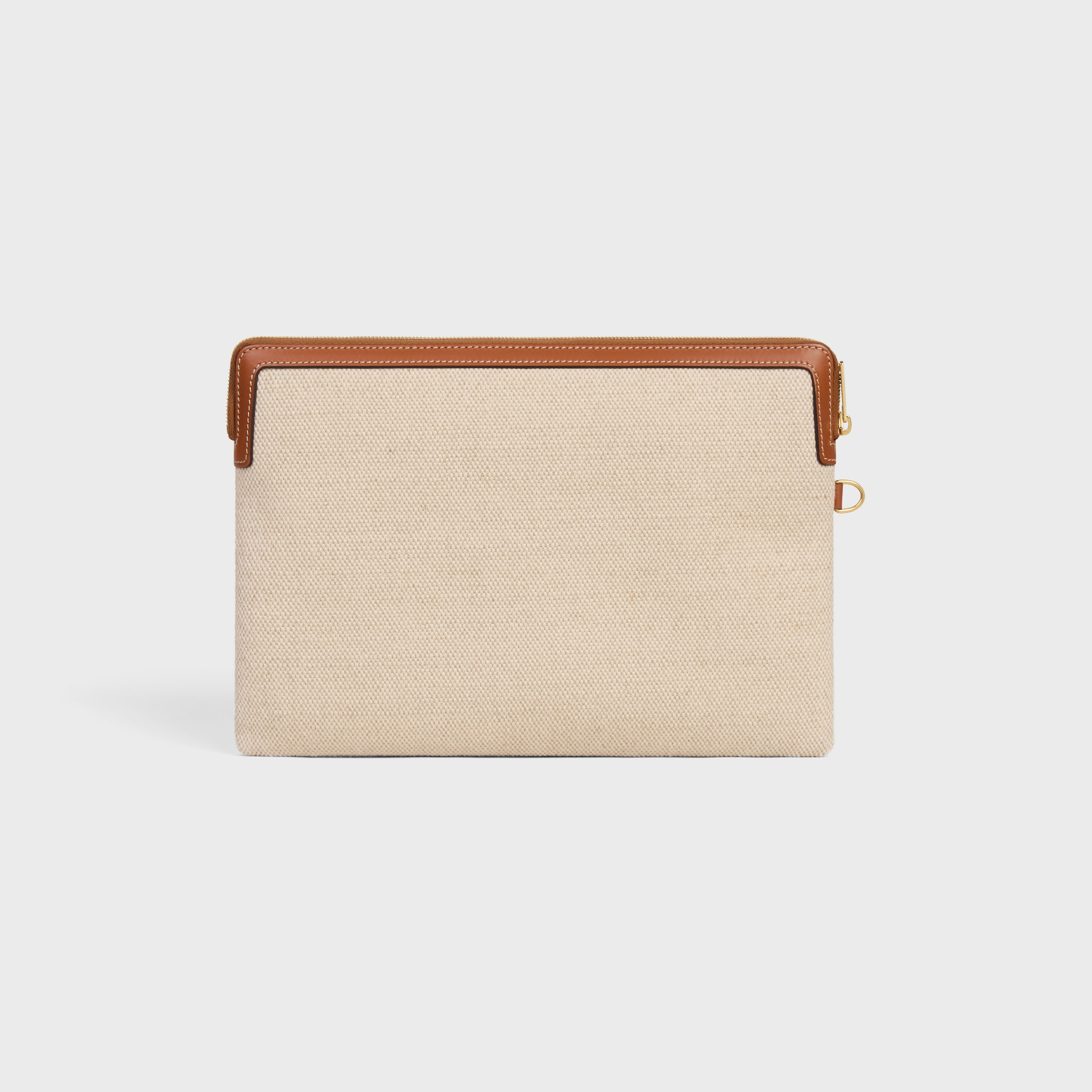 SMALL POUCH WITH STRAP IN TEXTILE WITH ANCHOR EMBROIDERY AND CALFSKIN - 4