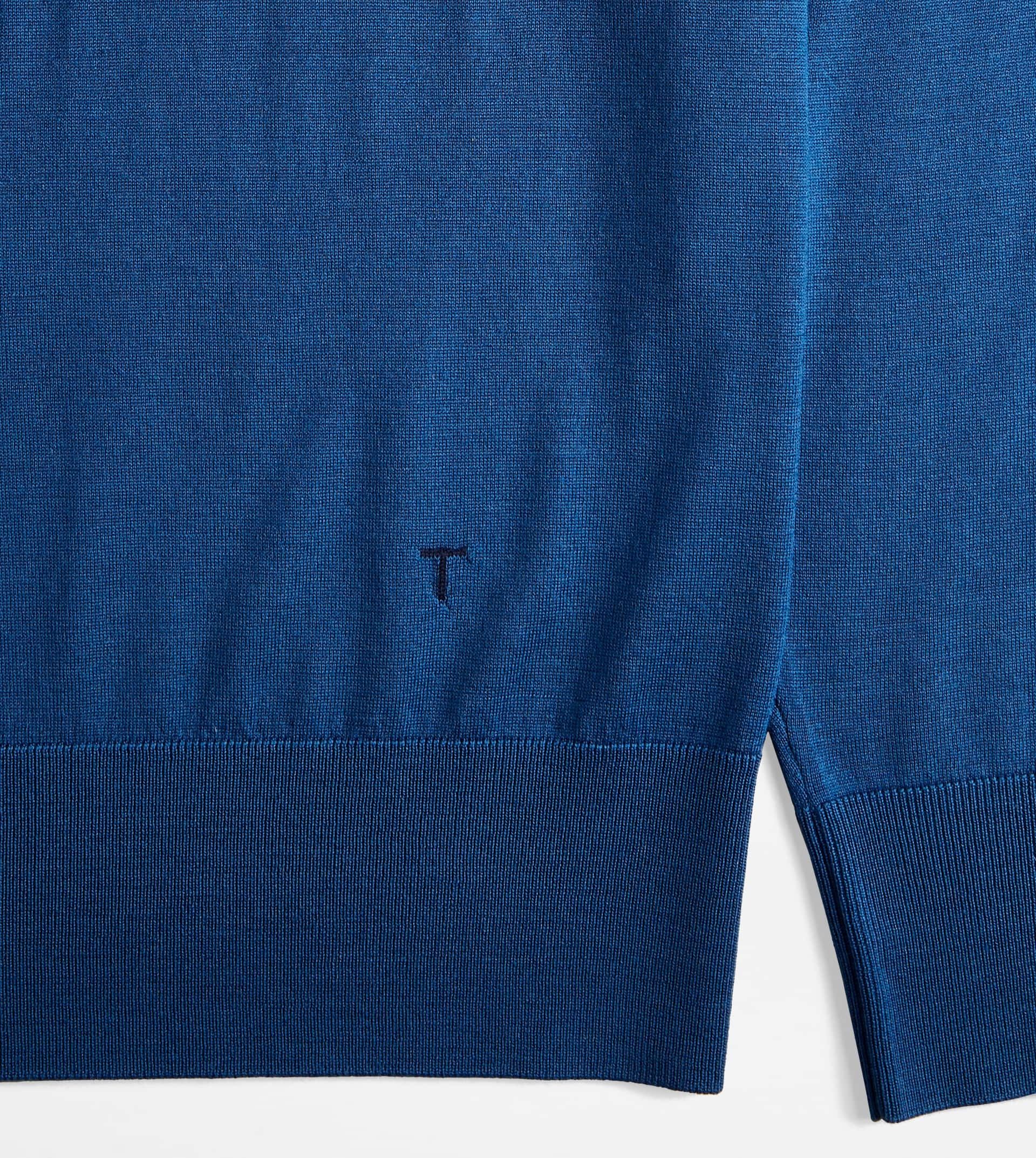 ROUND-NECK JUMPER IN T15 WOOL - BLUE - 2