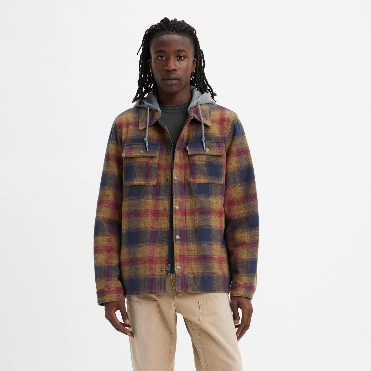 Plaid sherpa hoodie best sale