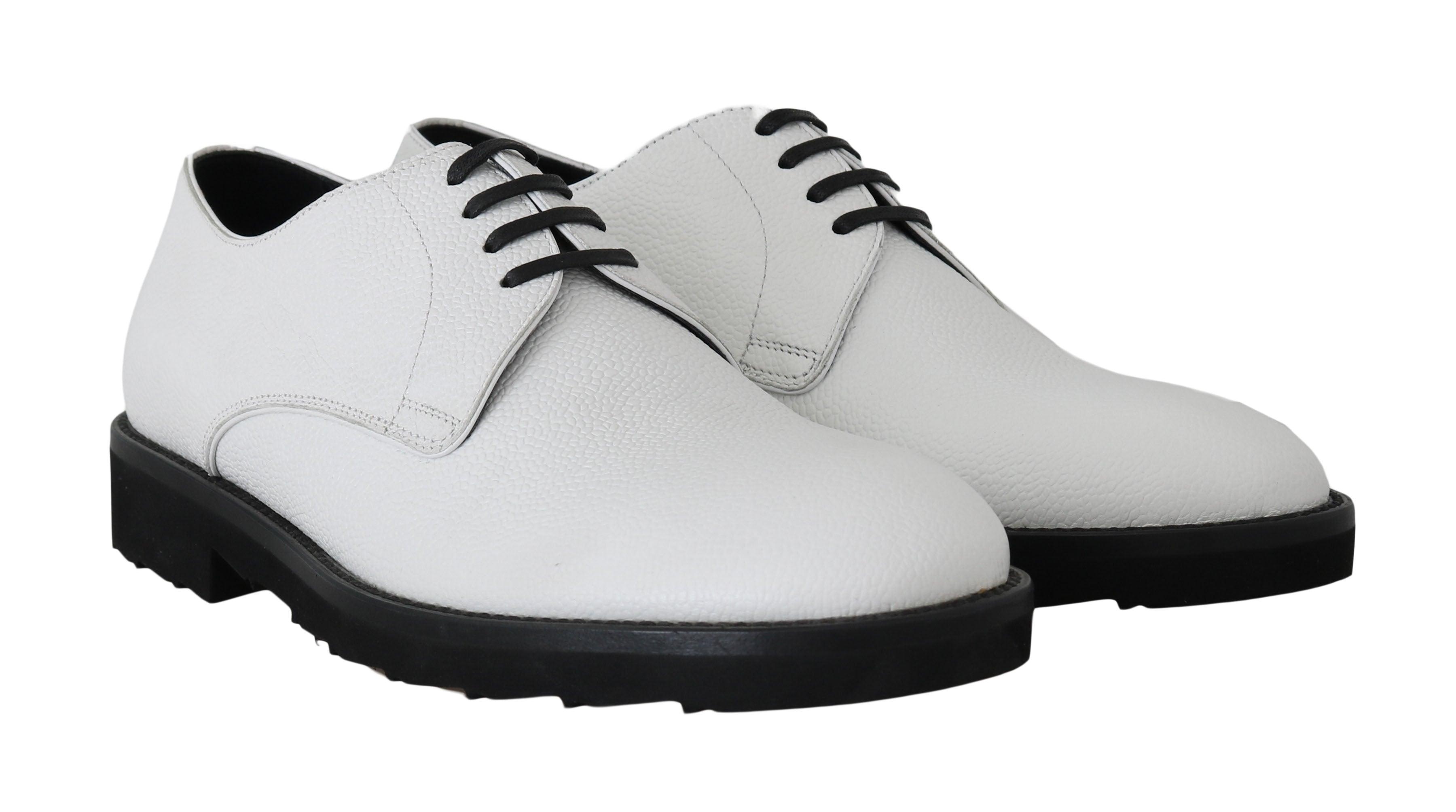 Dolce & Gabbana White Leather Derby Dress Formal Shoes - 4