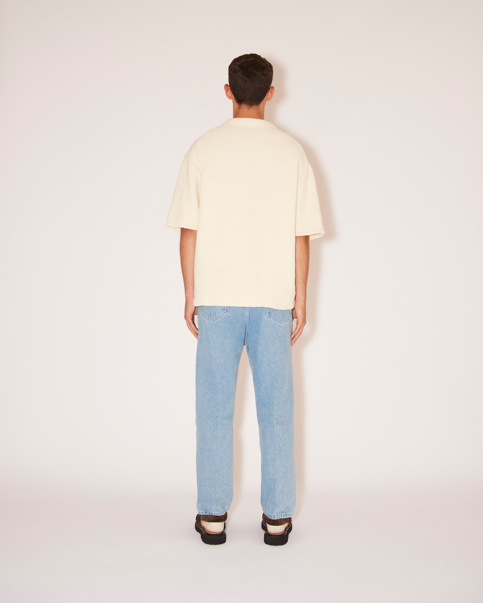 TALLIS - Cotton-tweed textured shirt - Creme - 4