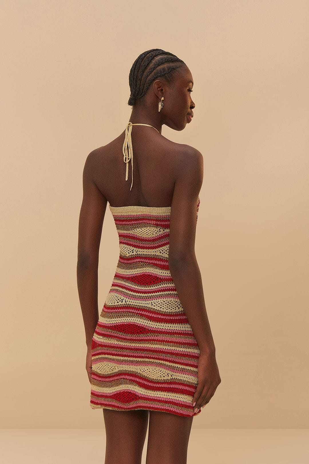 Mixed Waves Sleeveless Knit Mini Dress - 3