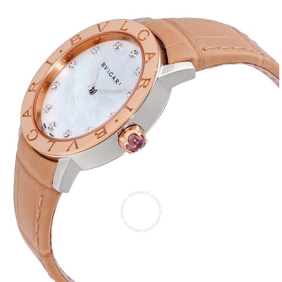 Pre-owned Bvlgari Bvlgari Bvlgari Diamond White Mother of Pearl Dial Ladies Watch 101893 - 2