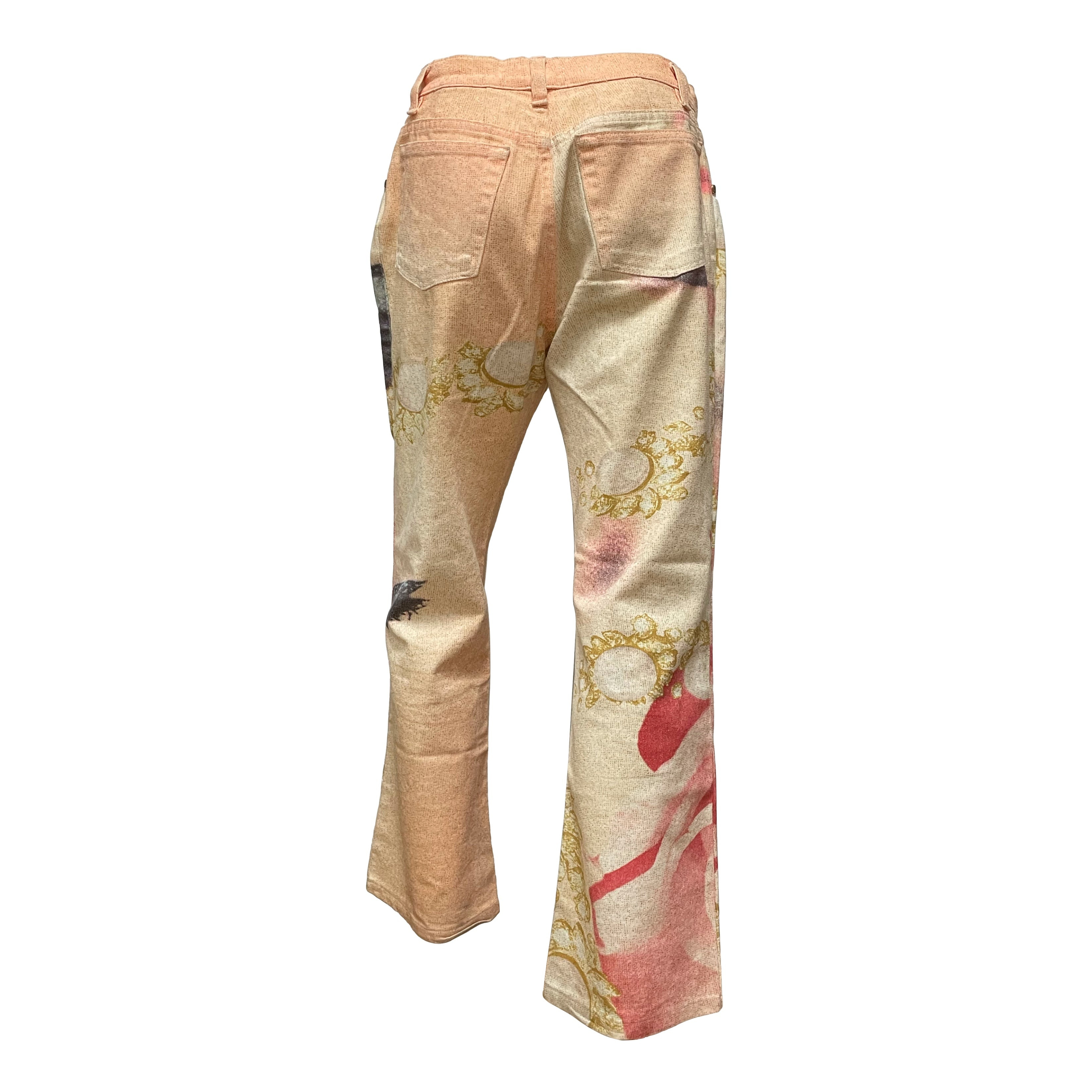 ROBERTO CAVALLI Spring Summer 2001 Print Denim Pants - 2