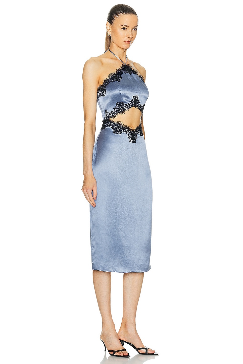 Silk And Lace Halter Dress - 2