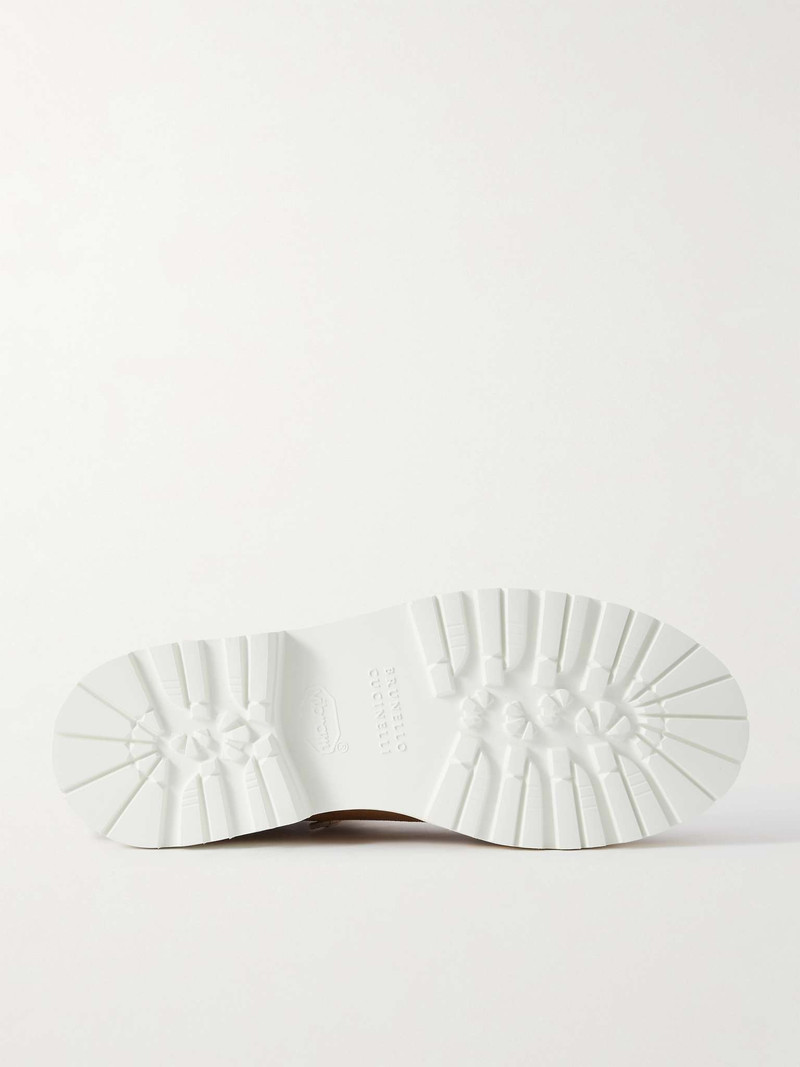 Flannel-Trimmed Suede Boots 3