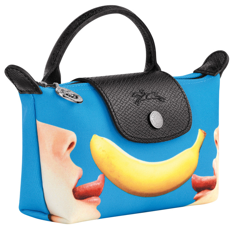Longchamp x ToiletPaper Pouch Blue - Canvas 3