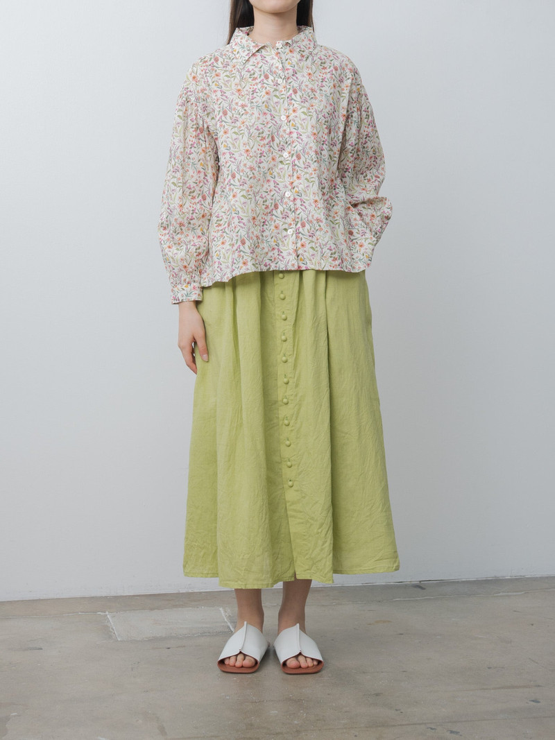 French Linen Skirt - Pistachio 7