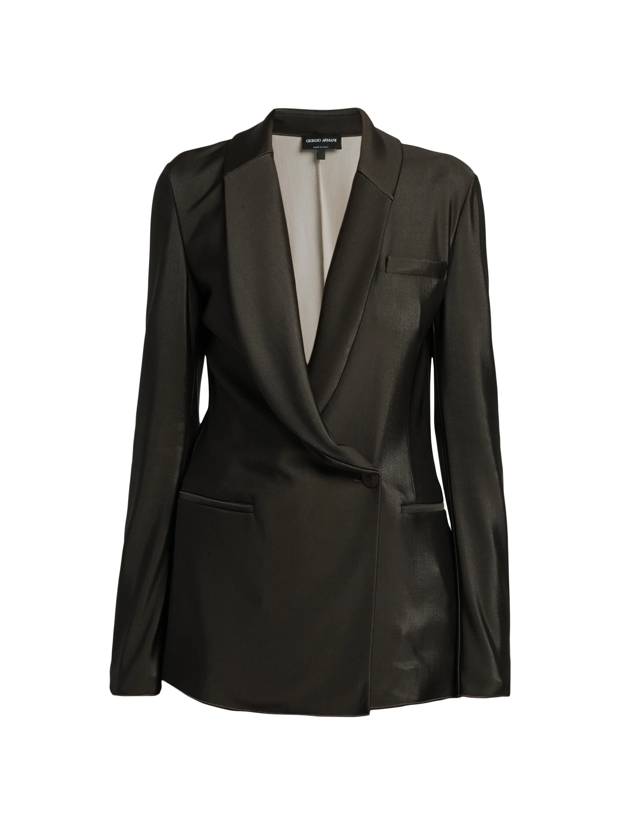 Women's Jersey Draped Blazer - Coffee - 1