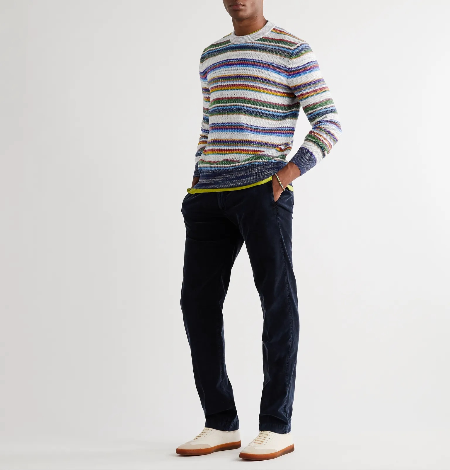 Striped Crochet-Knit Cotton and Wool-Blend Sweater - 2