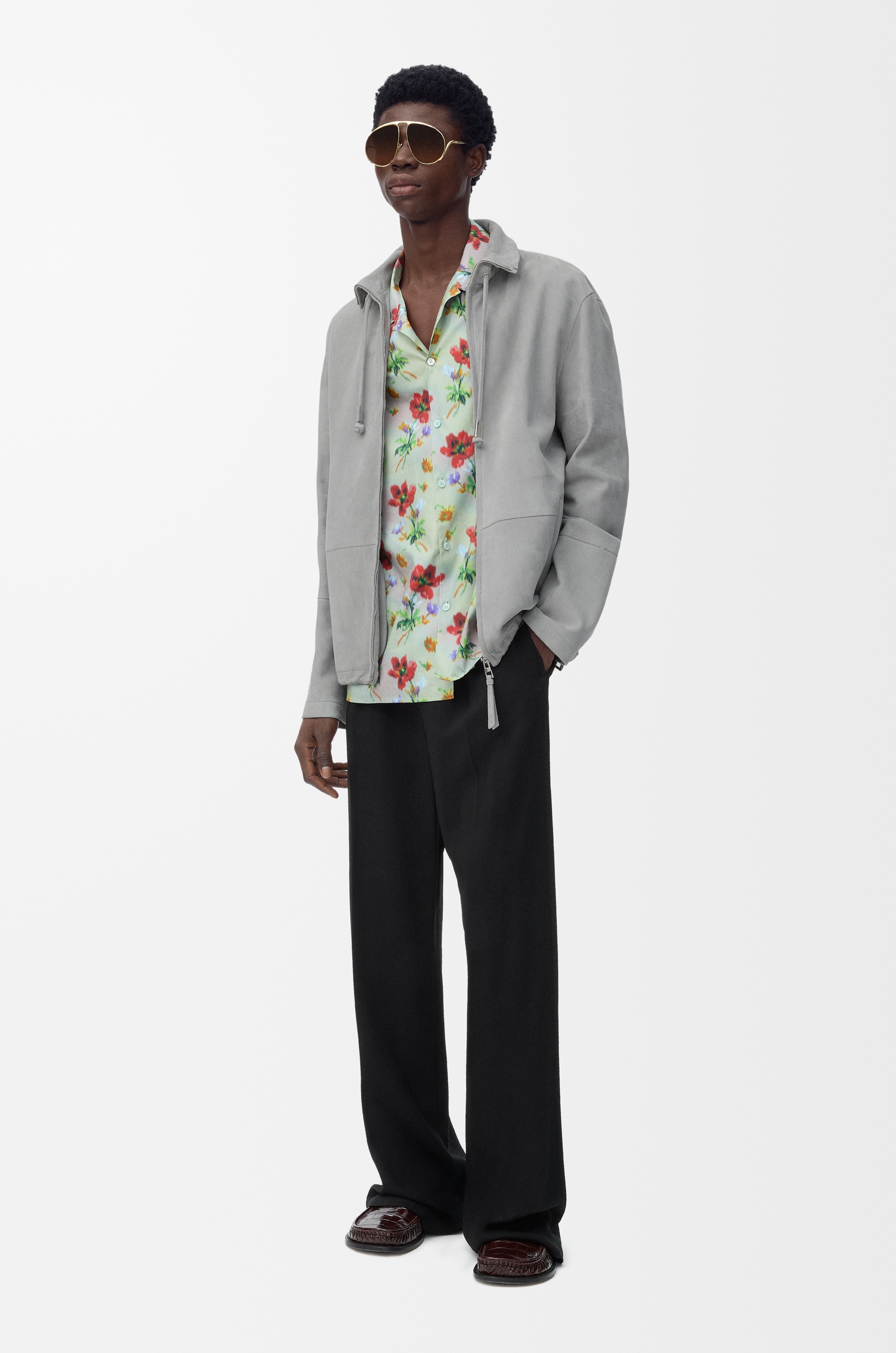 Zip-up jacket in suede lambskin - 2