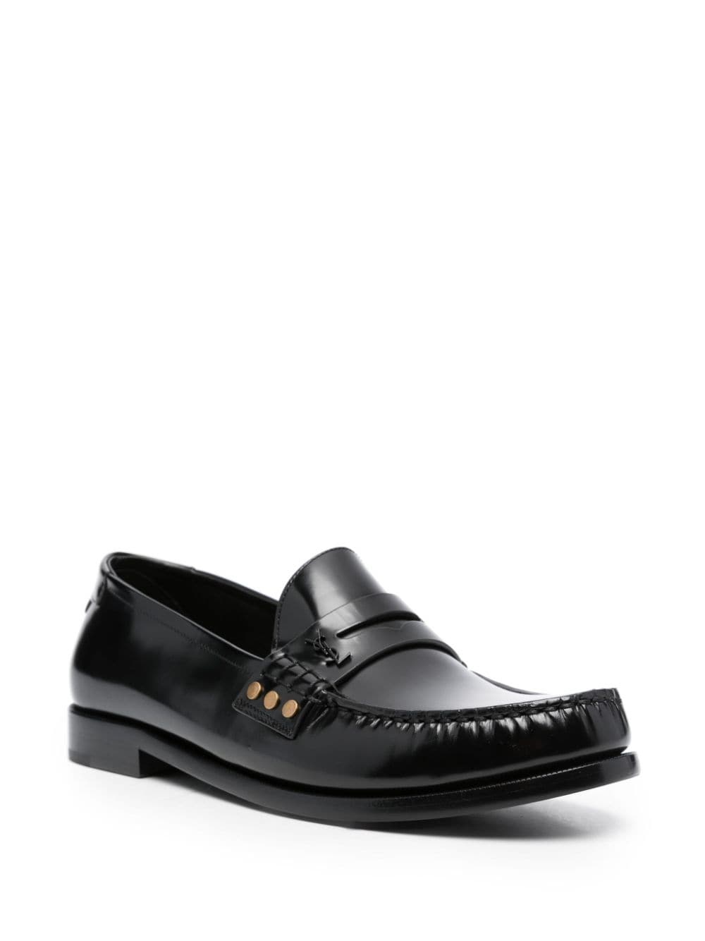 almond-toe leather loafers - 2