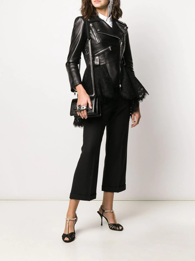 Alexander McQueen lace peplum biker jacket outlook