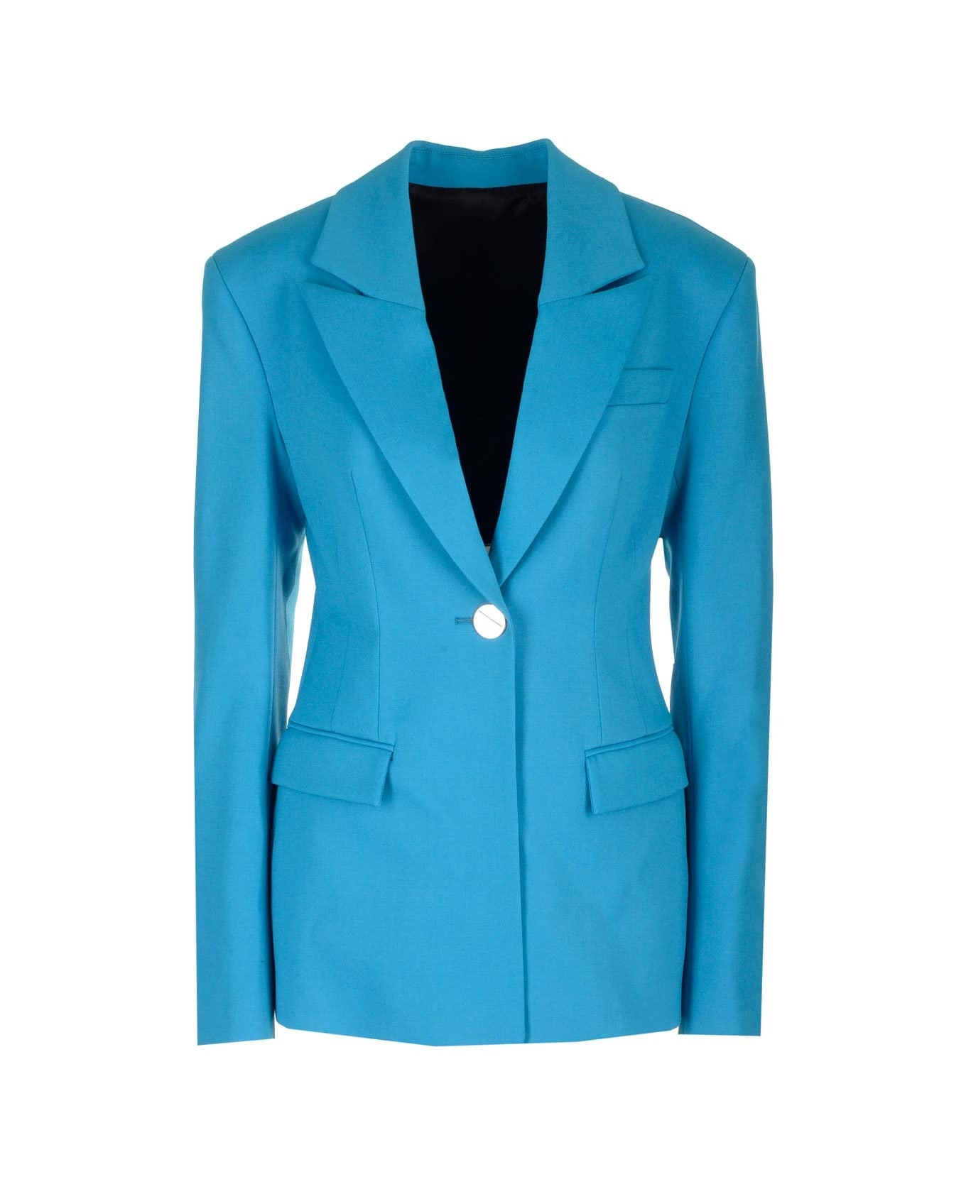 ジャケット THE ATTICO BLUE COOL WOOL BLAZER THE ATTICO Blue Light Blue Wool Blazer | italist | REVERSIBLE