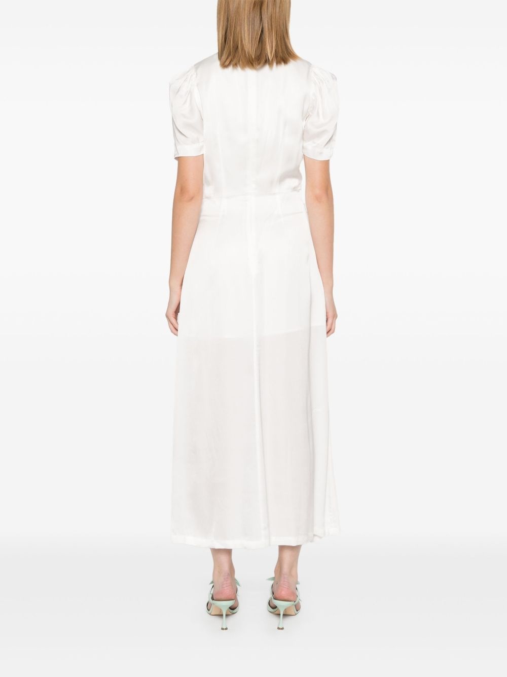 satin V-neck midi dress - 4